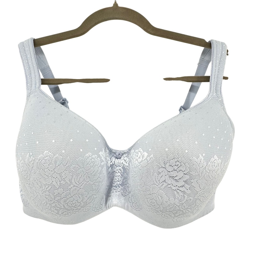 Soma Stunning Support Balconet Bra Women 36G Light Blue Floral Lace